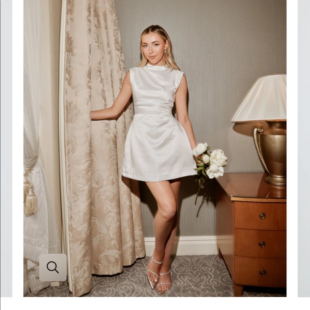 The Ultimate Muse Satin Straight Neck Mini Dress